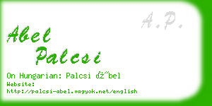 abel palcsi business card